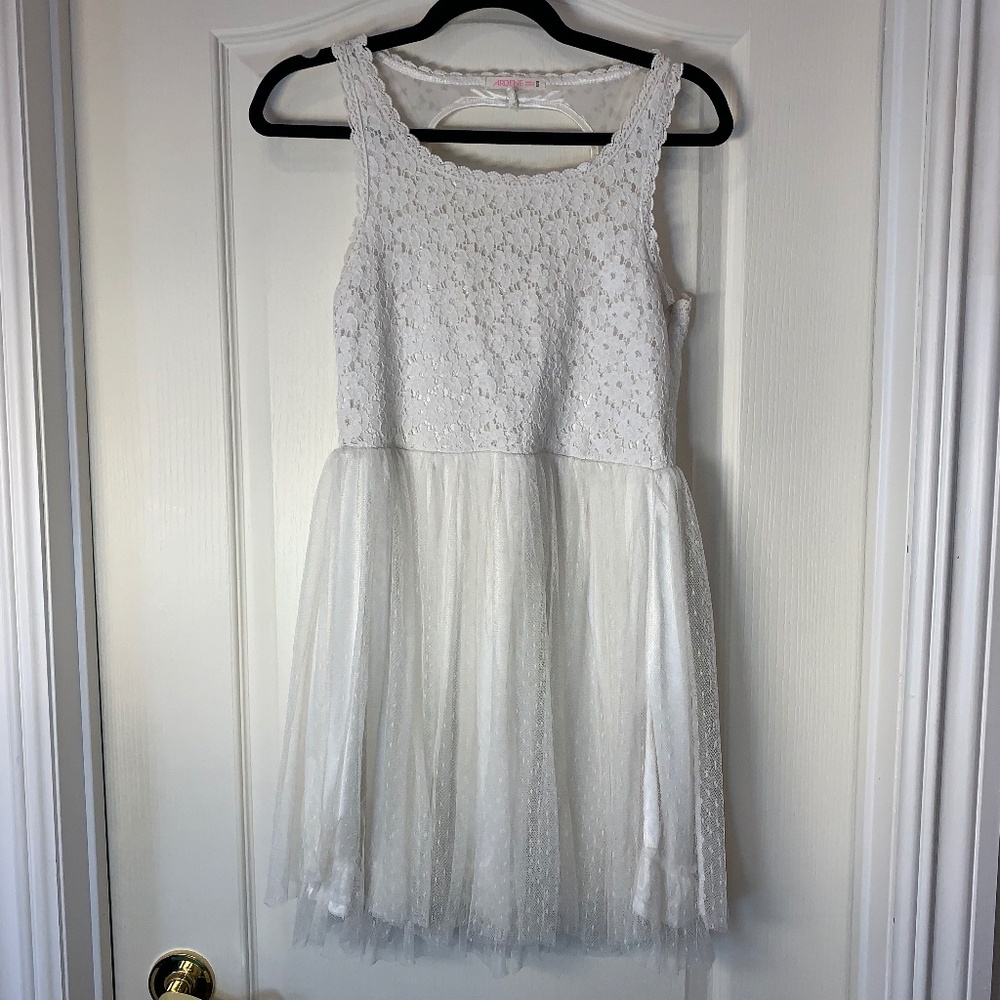 White Lace‎ Tulle Fairy Dress Cottagecore Bridal Shower Graduation Dress M